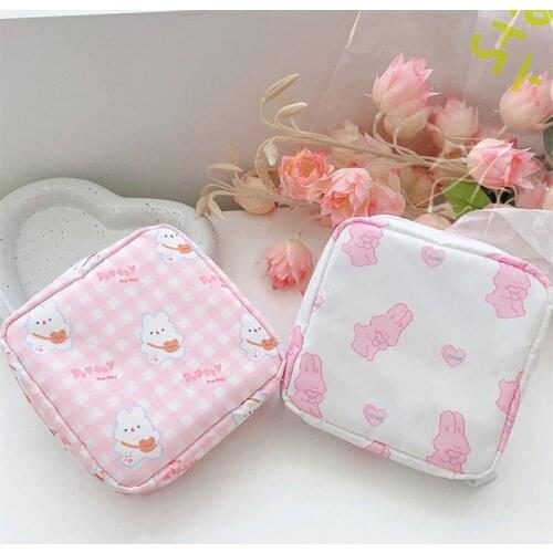 Cute Small Makeup Bag Portable Cosmetic Lipstick Storage Bag Little Pouch Square Shaped Make Up Organizer Bags Zipper Beauty Box