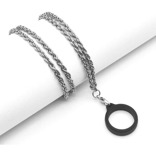 Fashion Vape POD Silicone metal lanyard necklace with 2 rings vapeband For nfix novo zero relx yooz nord caliburn crown