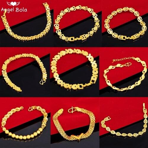 Fashion Simple Golden Variety of Styles, Luxury Jewelry, Non-fading Muslim Wedding Party Jewelry, Cuban Ladies Jewelry Bracelet