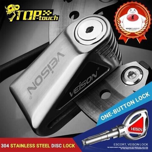 VEISON Motorcycle Lock Theft Pretection Brake Moto Stainless Steel Motorbike Brakes Bike Lock Waterproof Moto Lock