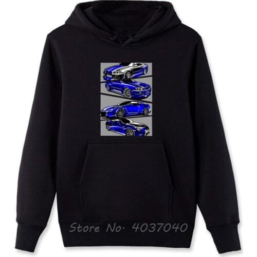 Male Nissan Paul Walker Skyline GTR Novelty Hoodie Spring Autumn Fleece Zipper Sweatshirt harajuku