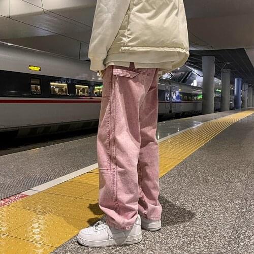 Men Jeans Fashion New Loose Straight Jeans Pants Man Casual Baggy Men Denim Trousers Mens and Womens Pants Cargo Pants