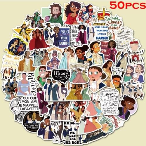 50pcs Hamilton Stickers for Luggage Laptop Bike Skateboard Stickers Waterproof Childrens Toy Graffiti Stickers