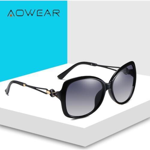 AOWEAR Womens Oversized Retro Sunglasses Women Polarized Luxury Brand Gradient Shades Sun Glasses Ladies Vintage Eyewear