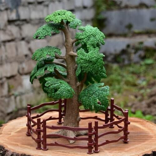 Solid Simulation Plant Model книги Wild Tree Ornaments For Childrens Toys фигурка Micro Landscape Fence Turf Bark Miniature