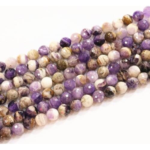 Wholesale price 10mm 12mm Faceted Round Loose Bead Natural Stone purple Amethysts Crystal Beads For Jewelry Making 15inch B3289