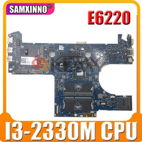 Original Laptop motherboard For DELL Latitude E6220 I3-2330M Mainboard CN-008XWC 008XWC 6050A2428801 SR04L