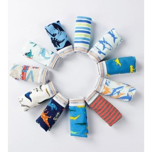 3PCS Boys Teenage Striped Panties Childrens Underwear for Kids Cartoon Cat Shorts Soft Cotton Underpants