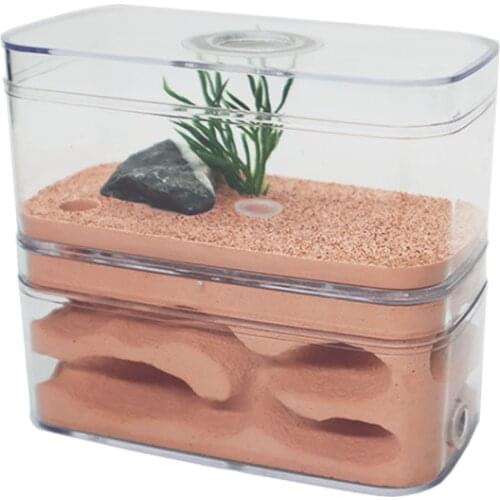 Plaster Ant Farm with Workshop Highly Moisturizing Ant Nest Pet Anthil Castle Ant House with Feeding Area Insect Box 12*6*10cm