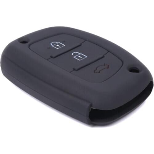 Silicone Car Key Case Cover 3 Buttons For Hyundai IX25 IX35 Creta U90C