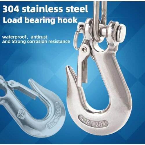 Heavy Duty 304 Stainless Steel Marine Grade Crane Hook Clevis Hook 1/4 (1000lbs) 5/16 (1500lbs) 3/8 (2000lbs)) 1/2 (3000lbs)