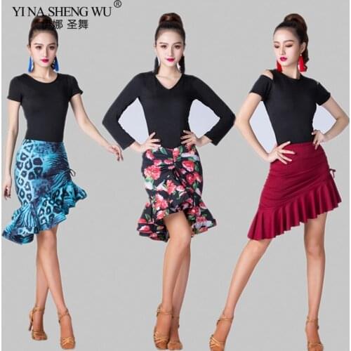 Ballroom Dancer Dancing Female Irregular Latin Dress Skirt Adult Costume Women Practice Wear Rumba/Samba/Tango Fishtail Skirt
