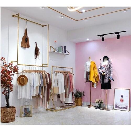 Tianyi Clothing Store Clothing Display Rack Gold Clothing Rack Clothing Rack Floor Rack Wall Hanging Rack