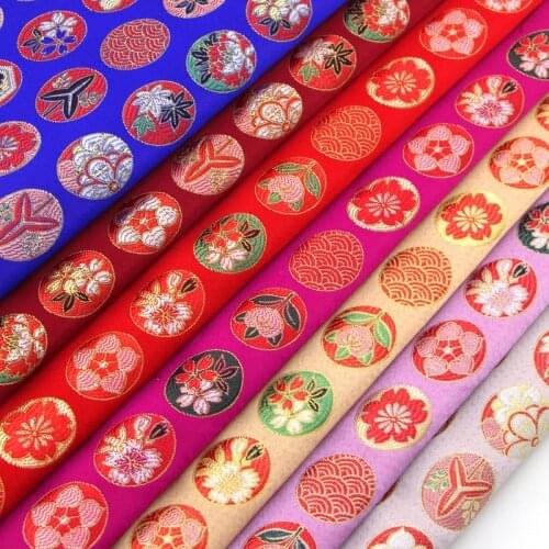 Chinese Style Cherry Blossom Small Things Brocade Simulation Silk Satin Fabric Width 70CM Diy Material Patchwork