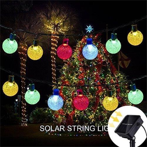 Crystal Ball Solar String Lights 6M 30 LED Outdoor Garden Light 8 Mode For Patio Lawn Holiday Wedding Party Christmas Decoration