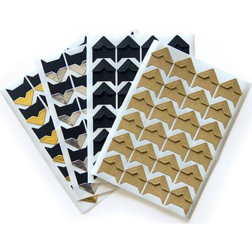 120 pcs/lot (5 sheets) DIY Vintage Corner kraft Paper Stickers for Photo Albums Frame Decoration Scrapbooking