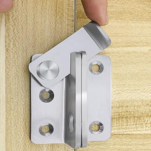 1 Set Guard Bolt with Screws Sliding Door Lock Handle Thicken Stainless Steel Latch Home Safety Chain Door Hardware