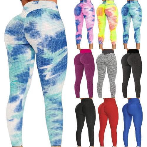 Women legging tie dye Gym Exercise High Waist Fitness legging High elasticity Running Athletic Trousers push up Yoga pants
