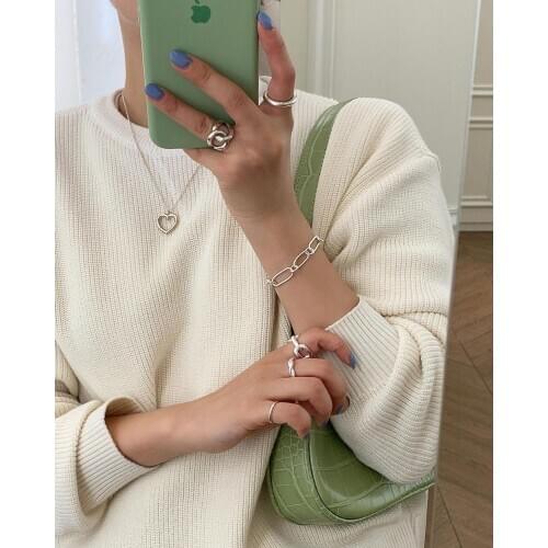 Womens 100% Authentic 925 Sterling silver HEART Open pendant choker Necklace Fine jEWELRY TLX889