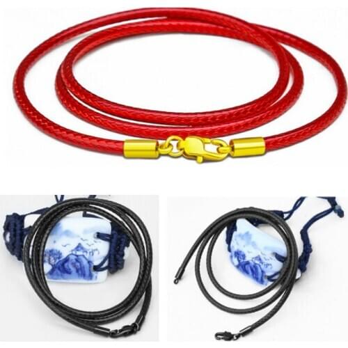 Stainless Steel Gold Clasp Necklace Cord String Rope for Diy Necklace In Black Red Coffee Color Jewelry Finding 1.5mm 2mm 3mm