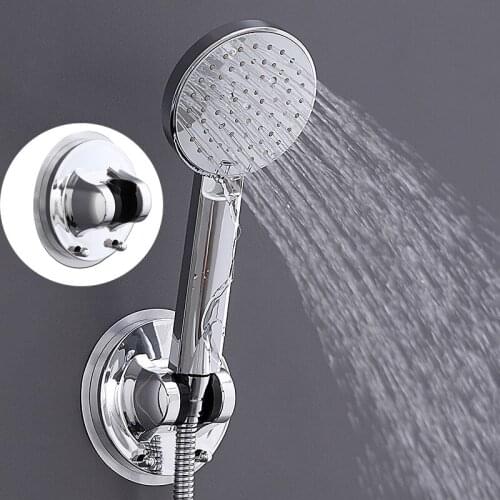 1/2/3/5pcs Suction Cup Brackets Removable Shower Head Holder Wall Mount Shower Head Storage Shelf Rack Bathroom Supplies