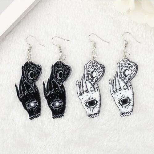 1Pair 53*21 MM Ouija Drop Earrings Divination Gothic Witch Board Flatback Acrylic Magical Game Jewelry