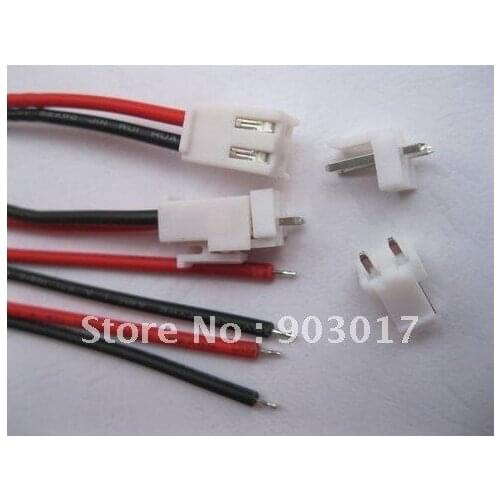 10 pcs 3.96mm VH3.96 2 pin Female Wire with Male pin Connector Leads 22AWG 2 color Red and Black 300mm(12inch) Leads