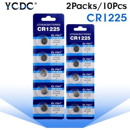 YCDC 10pcs CR1225 Button Coin Lithium Batteries For Watch Toys Remote Control LM1225 BR1225 KCR1225 Li-ion Battery
