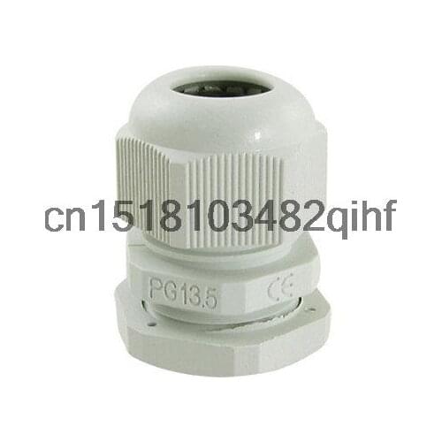 10 Pcs PG13.5 White Plastic Waterproof Cable Glands