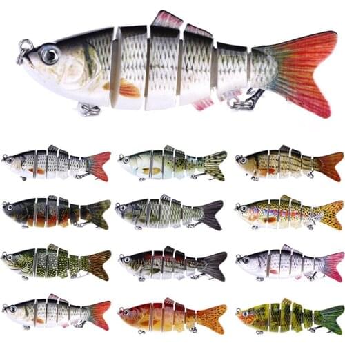 12Pcs Jointed Bait Swimbait Fishing Lures Artificial Bait 10cm 18g Crankbait Hard Wobblers Fishing Tackle Hook 6 Segments