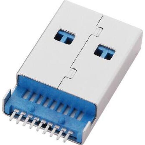 5pcs/lot USB 3.0 Type-A Male 9 Pin SMT SMD 2 Pin DIP PCB installation Plug Connector