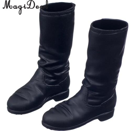 MagiDeal Hot Sale 1Pair 1/6 Scale Rubber Flat Long Boots Shoes For 12 Inch Female Figure Body Dolls Party Daily Wear Acce Gifts