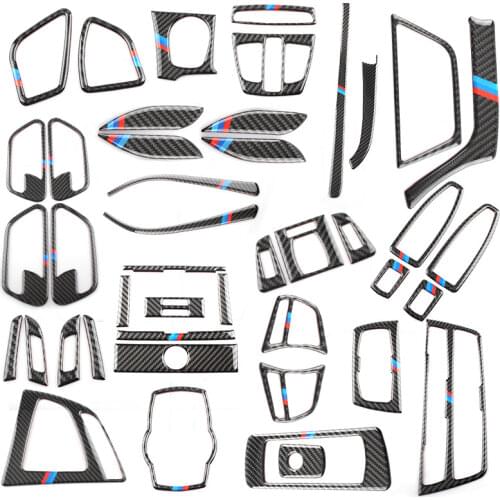 For Bmw F30 F34 3 Series 320 Carbon Fiber Interior Car Styling Accessories Are Carbon Fiber Central Control Decorative Strips