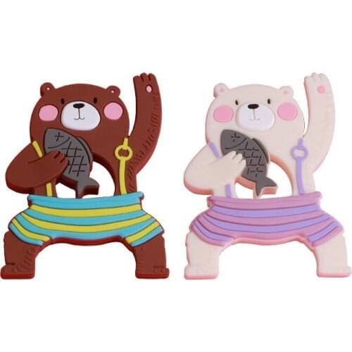 Baby Silicone Teething Toys Food Grade Silicone Cute Bear Shape Teether For Teeth Nursing Pacifier Pendant Necklace Accessory