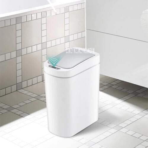 DZT-7-2S Intelligent Induction Trash Can Electronic Automatic Sensing Plastic Bathroom Trash Can Household Kitchen Trash Can 7L