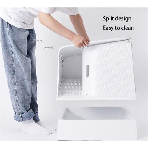 Electric Automatic Enclosed Cat Litter Box Cats Plastic Toilet Deodorant Kitty Training Bedpan Splash-proof Pet Sandbox Supplies