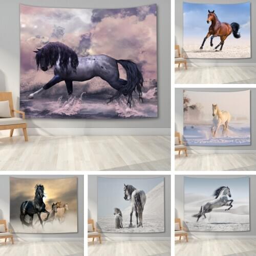 Animal Tapestry Horses Running Tapestry Wall Art Decor Wall Hanging Blanket for Bedroom Living Room Home Dorm Decor