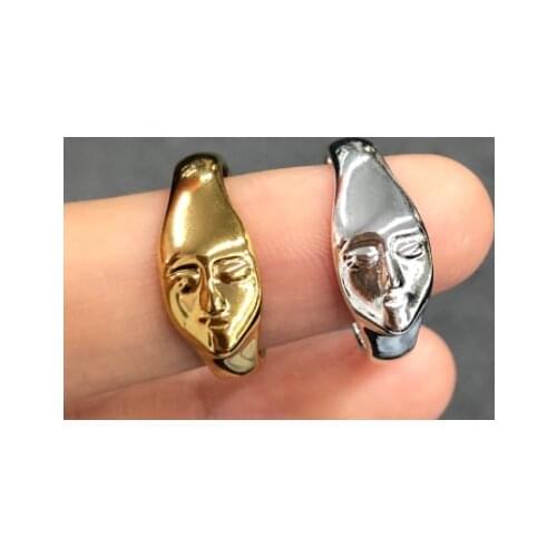 Funny Midi Finger Accessories Face Shape Ring Stainless Steel Friendship Ring Bijoux Femme