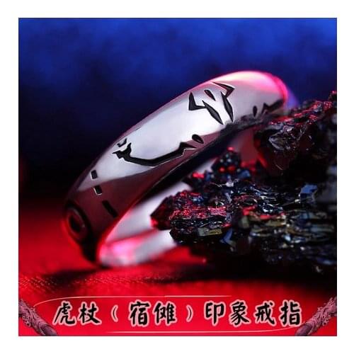 Anime Jujutsu Kaisen Ryomen Sukuna Itadori Yuji S925 Silver Ring Cosplay Fashion Adjustable Finger Rings Jewelry Xmas Gift