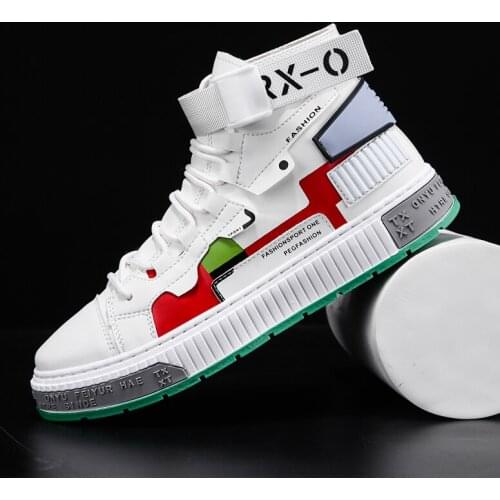 Men New High Top Casual Walking Shoes Lace-Up Sports Sneakers Male Chaussure Homme Hard-Wearing Buckle Trendy Old Dad Shoes Man
