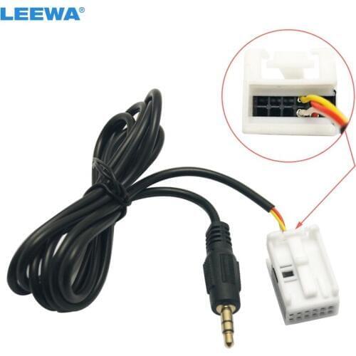 LEEWA Car Stereo Audio 3.5mm Male AUX Adapter Cable Fit For Peugeot 307/308/407/408/507 For Citroen C2/C5/C-Quatre/Sega/Triumph