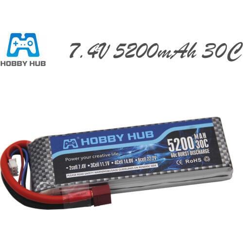 2S Lion Power 7.4V 5200mAh Lipo Battery 30C 2S Battery 2S LiPo 7.4 V 5200 MAh 30C 2S 1P Lithium-Polymer Batterie For RC car