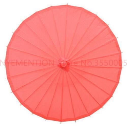 100pcs/lot Children Size Small Chinese Art Craft Umbrella Blank Paper Long Handle Wedding Parasol 23.6inch 60cm