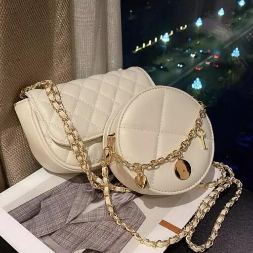 Lattice Mini Crossbody bag 2021 Fashion New High-quality PU Leather Womens Designer Handbag Chain Shoulder Messenger Bag Purses