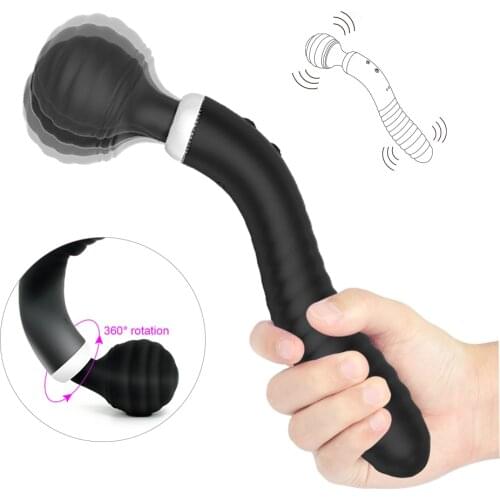 Powerful Oral Clit Vibrators USB Charge Av Magic Wand Vibrator Anal Massager Adult Sex Toys For Women Safe Silicone Sex Product