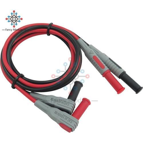 Cleqee P1033 Multimeter Test Cable Injection Molded 4mm Banana Plug Test Line Straight to Curved Test Cable for Electric Testing