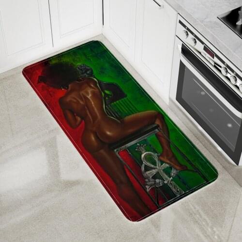 African American Sexy Women Floor Mat Red Green Area Rugs Large Home Living Room Bedroom Hippie Art Black Yoga Ptint Carpet