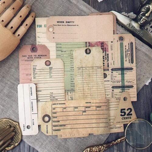 Junk journal Vintage yellowed TAG tag sticker DIY scrapbooking phone week album diary happy plan decoration sticker