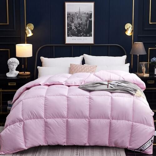 Comforter Winter Quilted Quilts Blanket 95% White Goose Down Duvet Quilt 100%Cotton Cover King Queen Twin Size Weighted Blanket