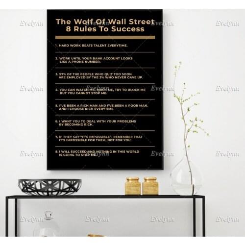 6 Rules To Success Quote Poster Hd Print Motivational Wall Art Canvas Painting Modular Pictures For Bedroom Office Home Decor